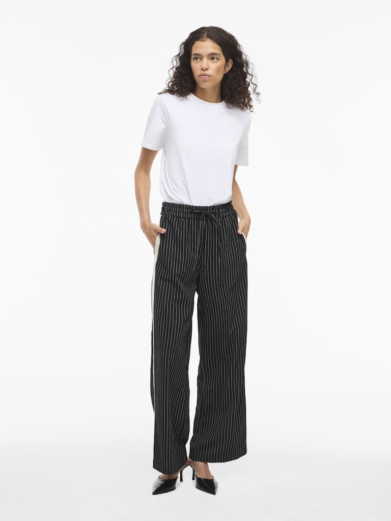 Viclua Hw Striped Pants - Zwart Dessin