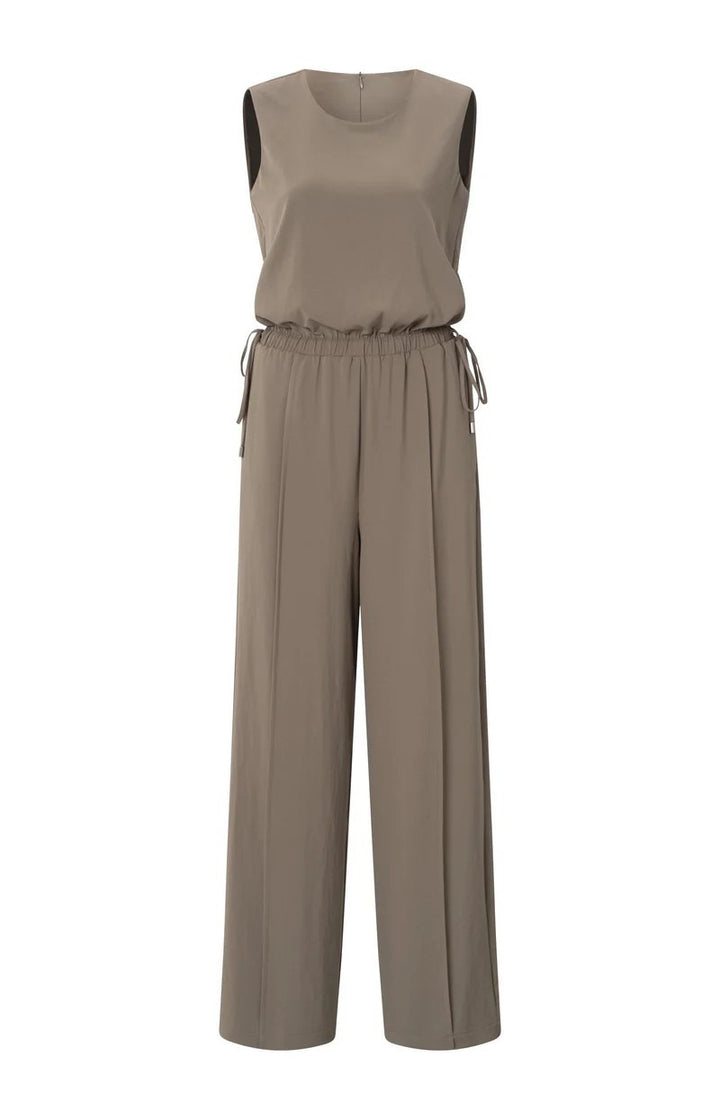 Sleeveless Jumpsuit With Cord - Taupe