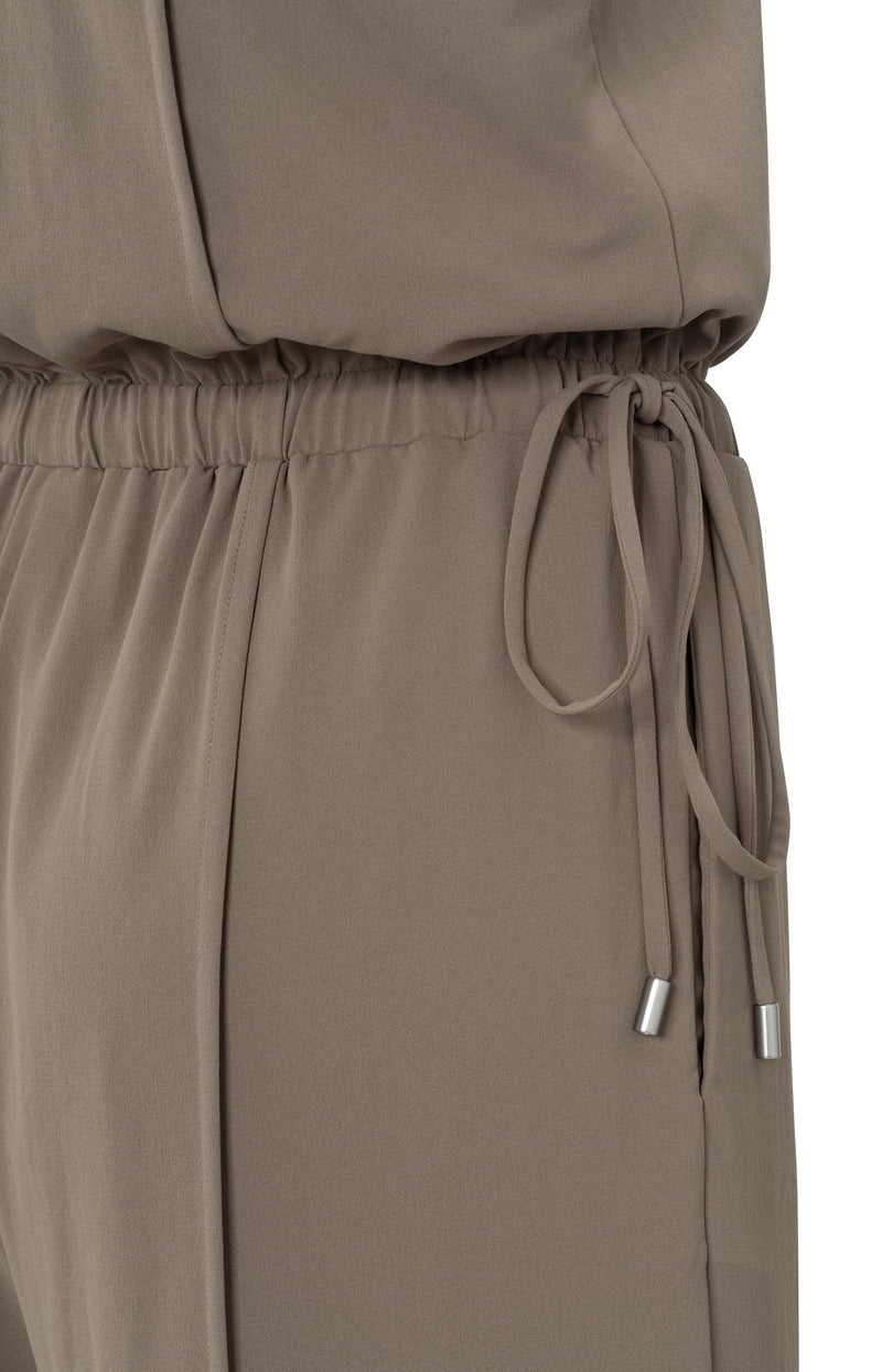 Sleeveless Jumpsuit With Cord - Taupe