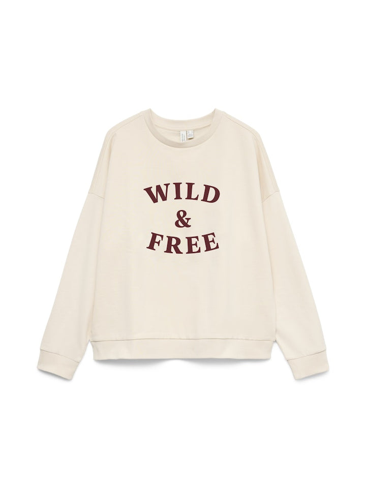 Vmgenesis L/s Sweatshirt Jrs Btq Fr Ga - Beige