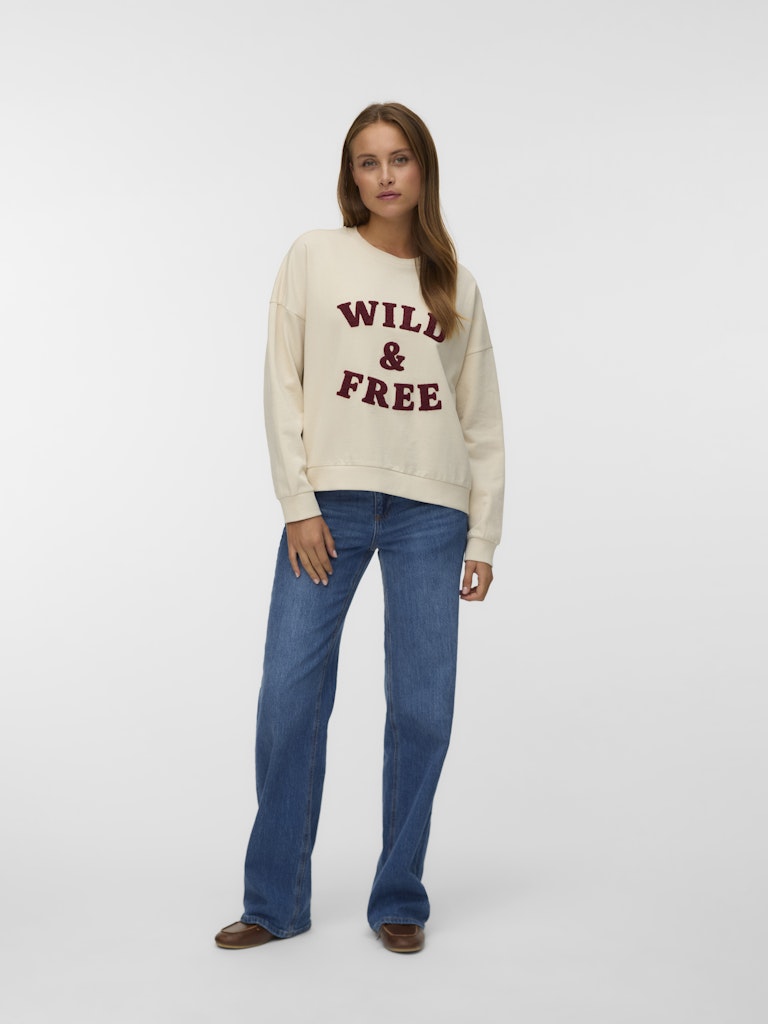 Vmgenesis L/s Sweatshirt Jrs Btq Fr Ga - Beige