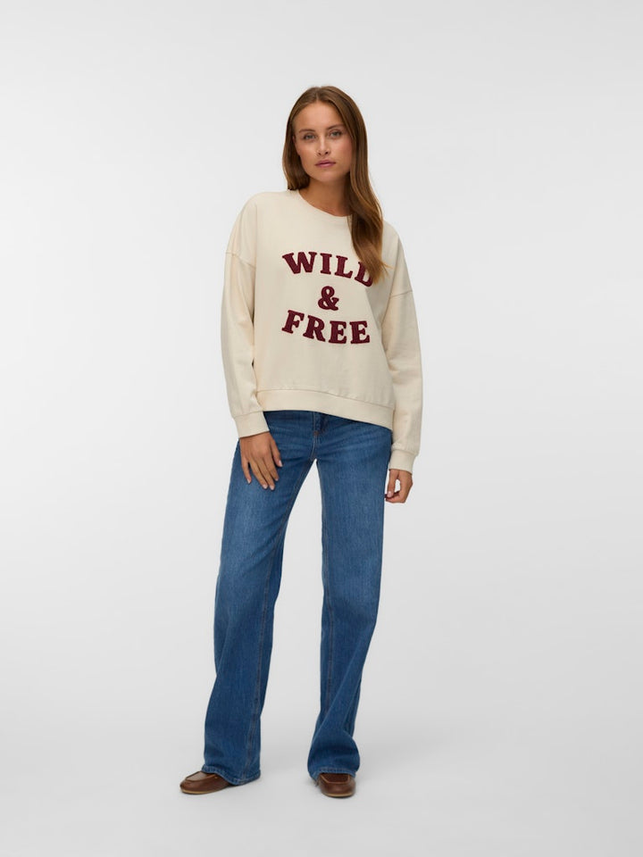 Vmgenesis L/s Sweatshirt Jrs Btq Fr Ga - Beige