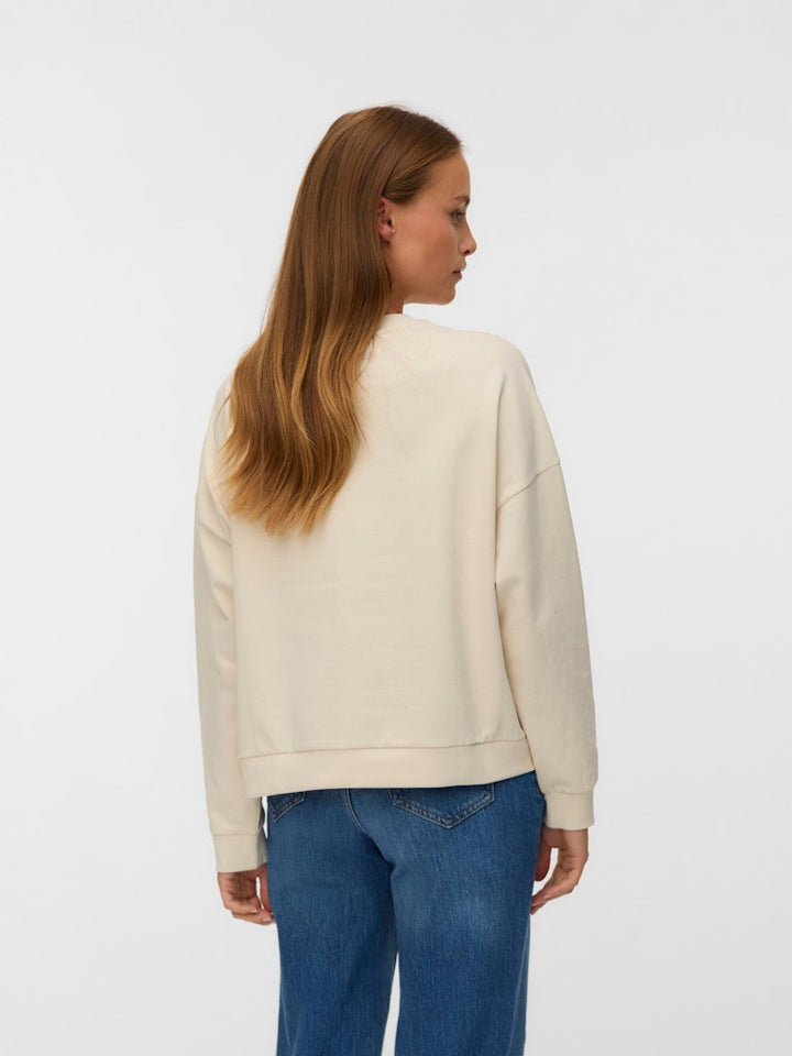 Vmgenesis L/s Sweatshirt Jrs Btq Fr Ga - Beige
