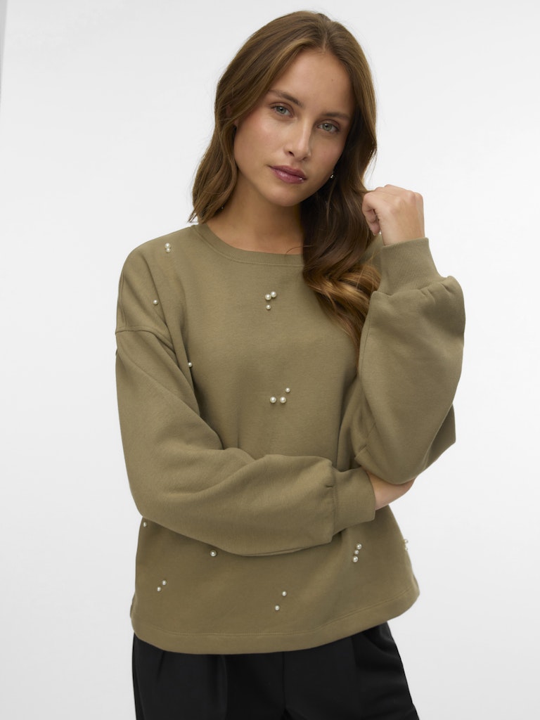 Vmfatilda L/s Sweatshirt Jrs Btq - Olijf