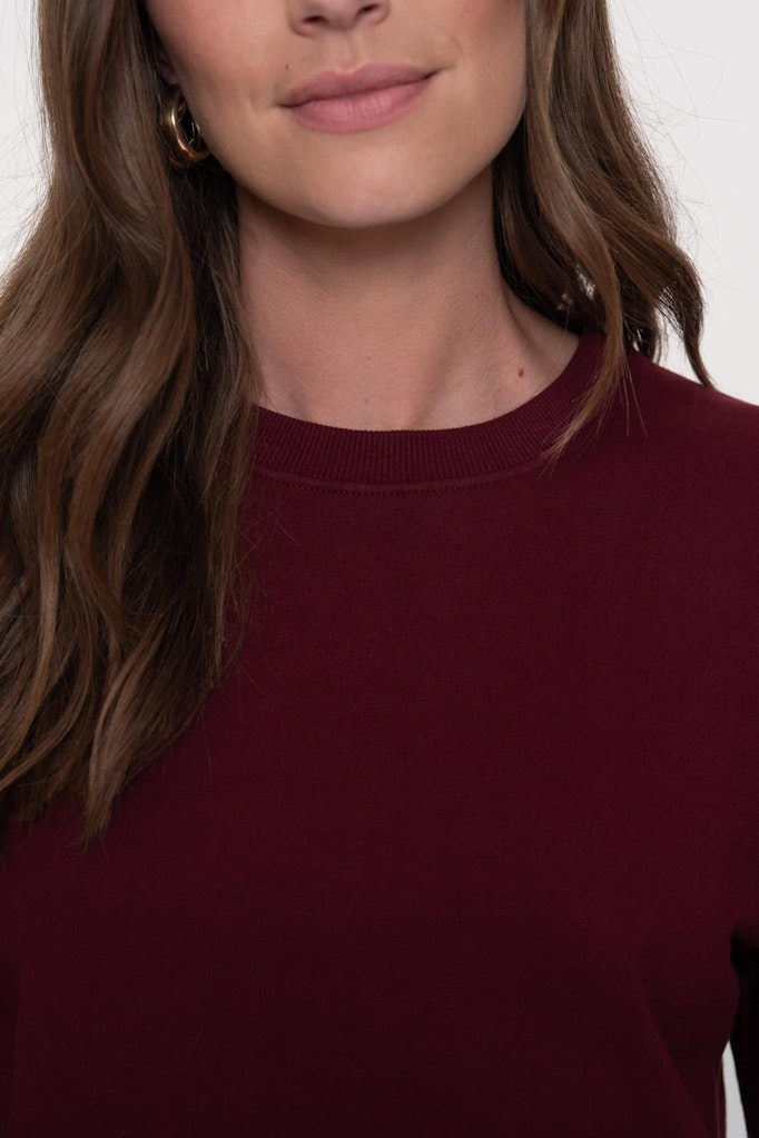 Sweater With Pearls - Bordeaux