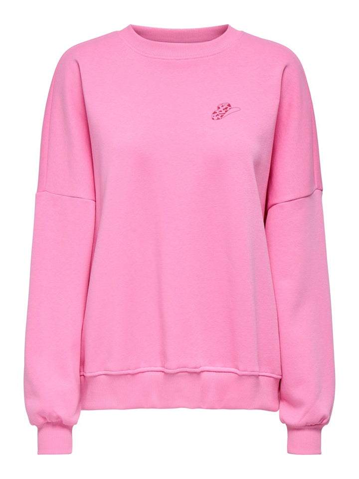 Onlstina L/s Lovely O-neck Box Swt - Neon Roze
