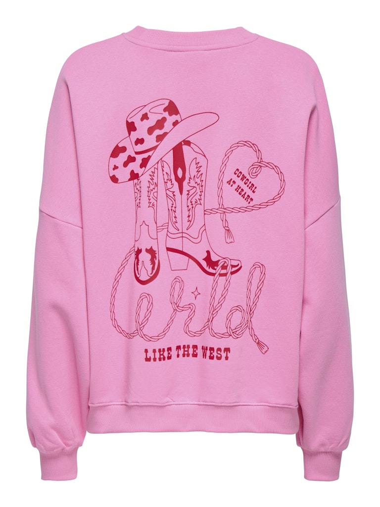 Onlstina L/s Lovely O-neck Box Swt - Neon Roze