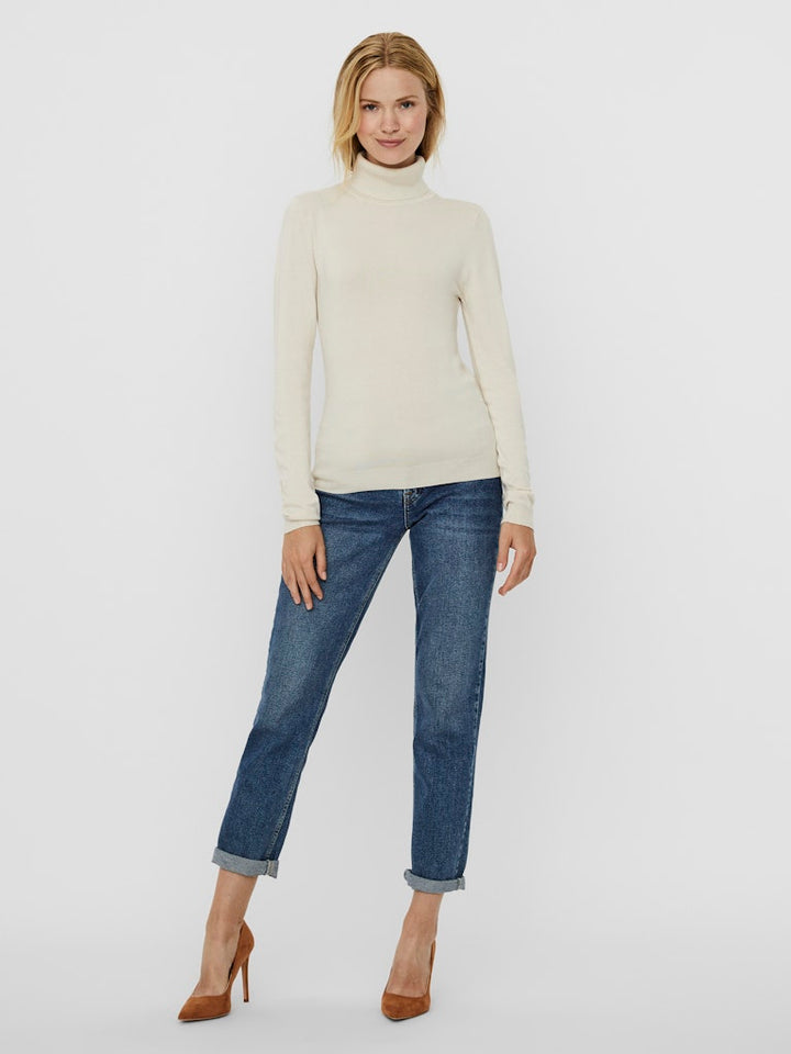 Vmglory Ls Rollneck Blouse Ga Noos - Ecru