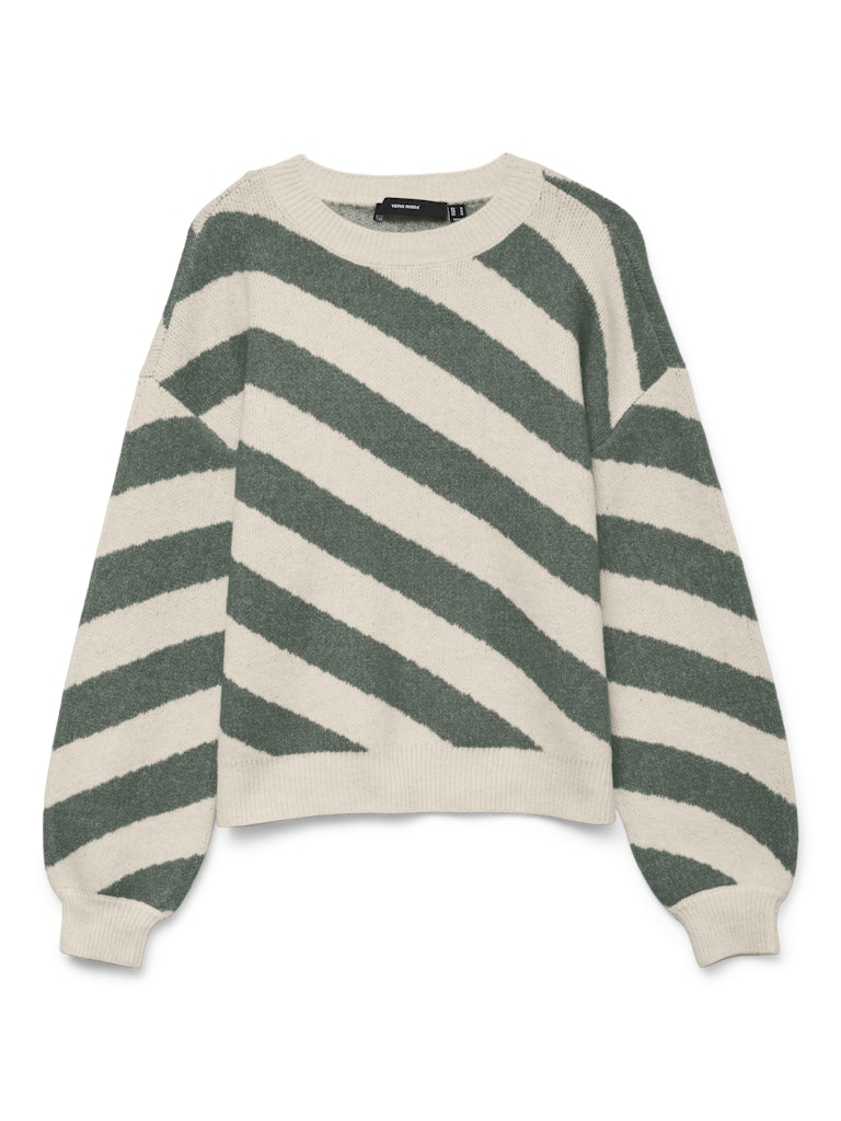 Vmlara Ls O-neck Pullover Boo Rep - Ecru Dessin