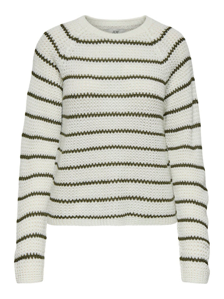 Jdyellen L/s Oneck Raglan Pullover Knt - Wit Dessin