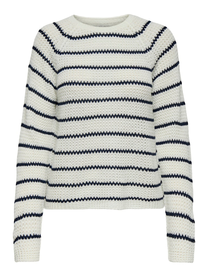 Jdyellen L/s Oneck Raglan Pullover Knt - Wit Dessin