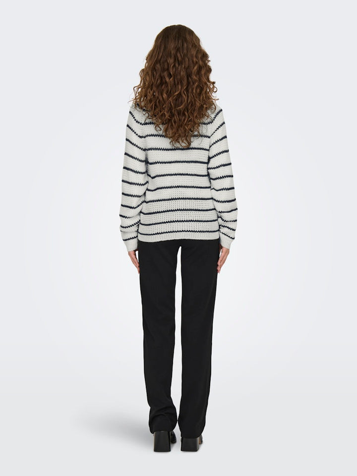 Jdyellen L/s Oneck Raglan Pullover Knt - Wit Dessin
