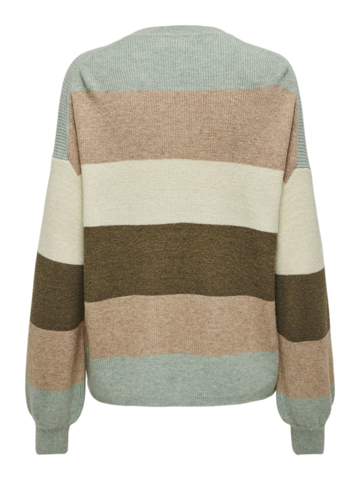 Onlatia L/s Stripe Pullover Knt Noos - Groen Dessin