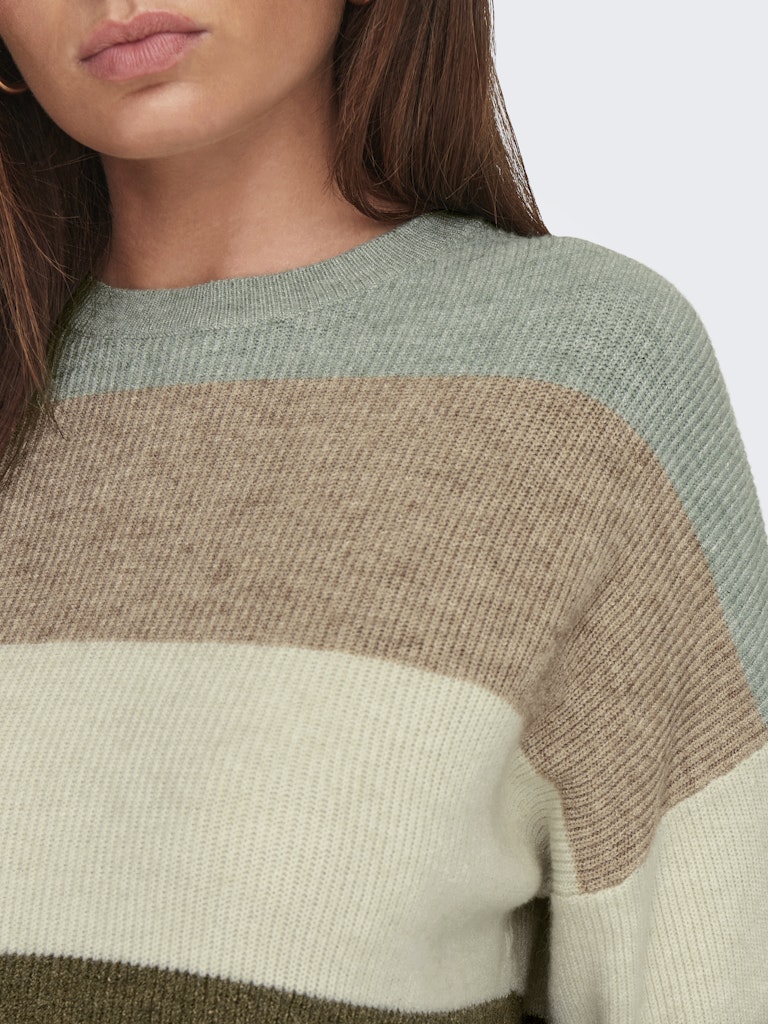 Onlatia L/s Stripe Pullover Knt Noos - Groen Dessin