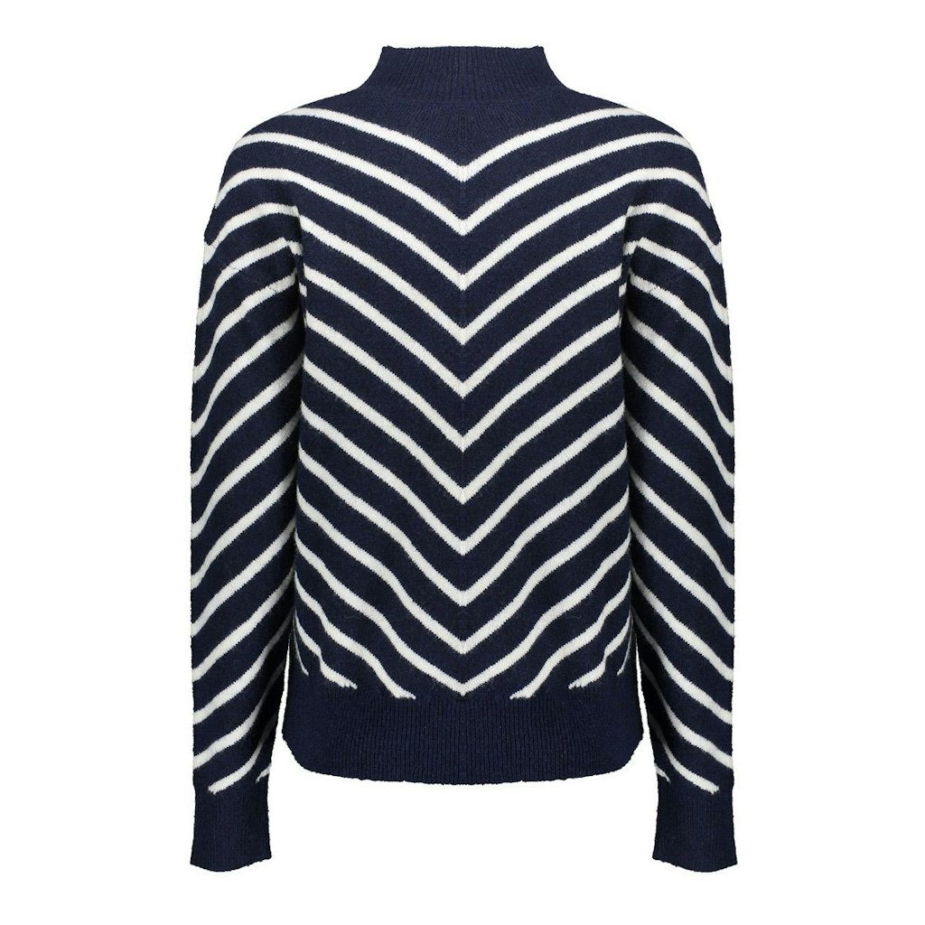 Pull Stripes Turtleneck - Blauw Dessin