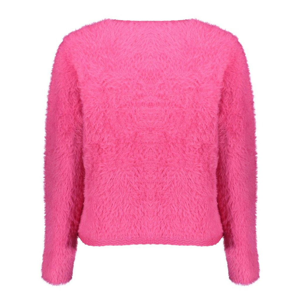 Cardigan Hairy - Neon Roze