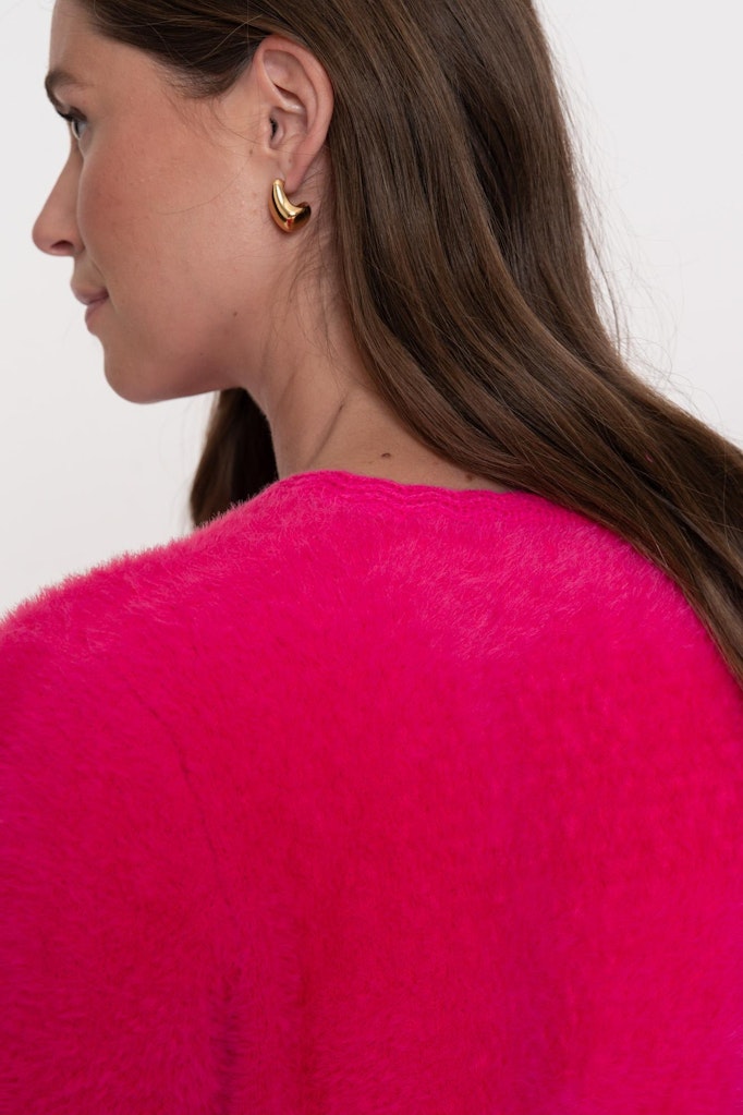 Cardigan Hairy - Neon Roze