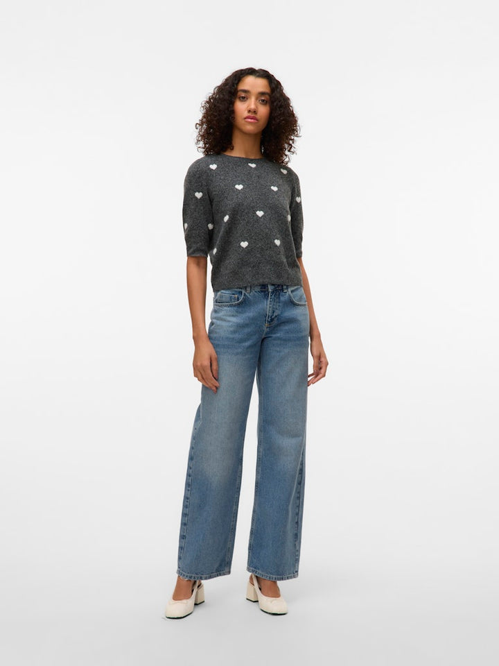 Vmdoffy Intarsia 2/4 O-nk Pullov Ga Noos - Grijs Dessin