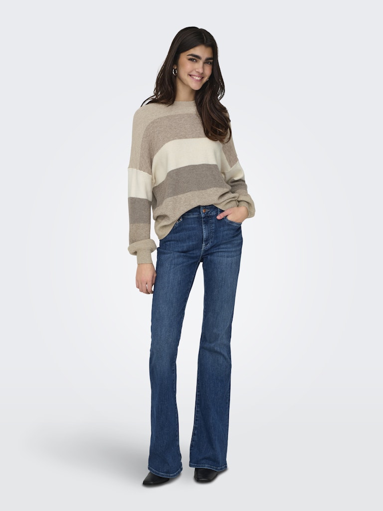 Onlatia L/s Stripe Pullover Knt Noos - Grijs Dessin