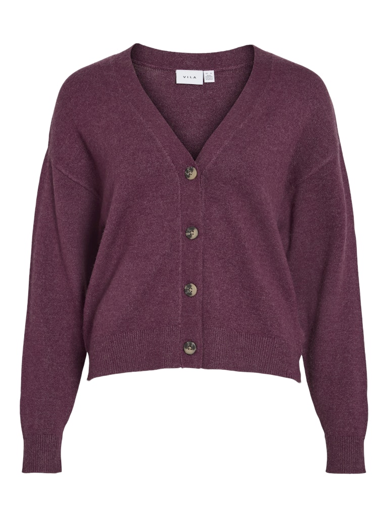 Viril V-neck Knit Cardigan Noos Bordeaux – nummerzestien