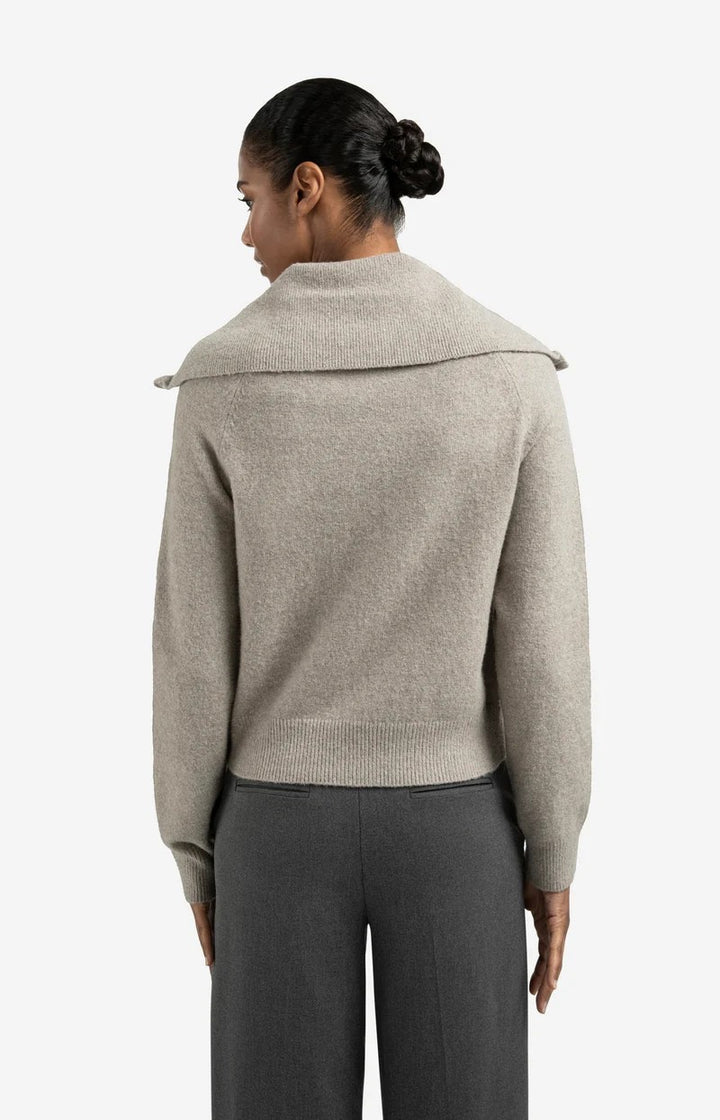 Cardigan With Zipper And Wide - Bruin Melee