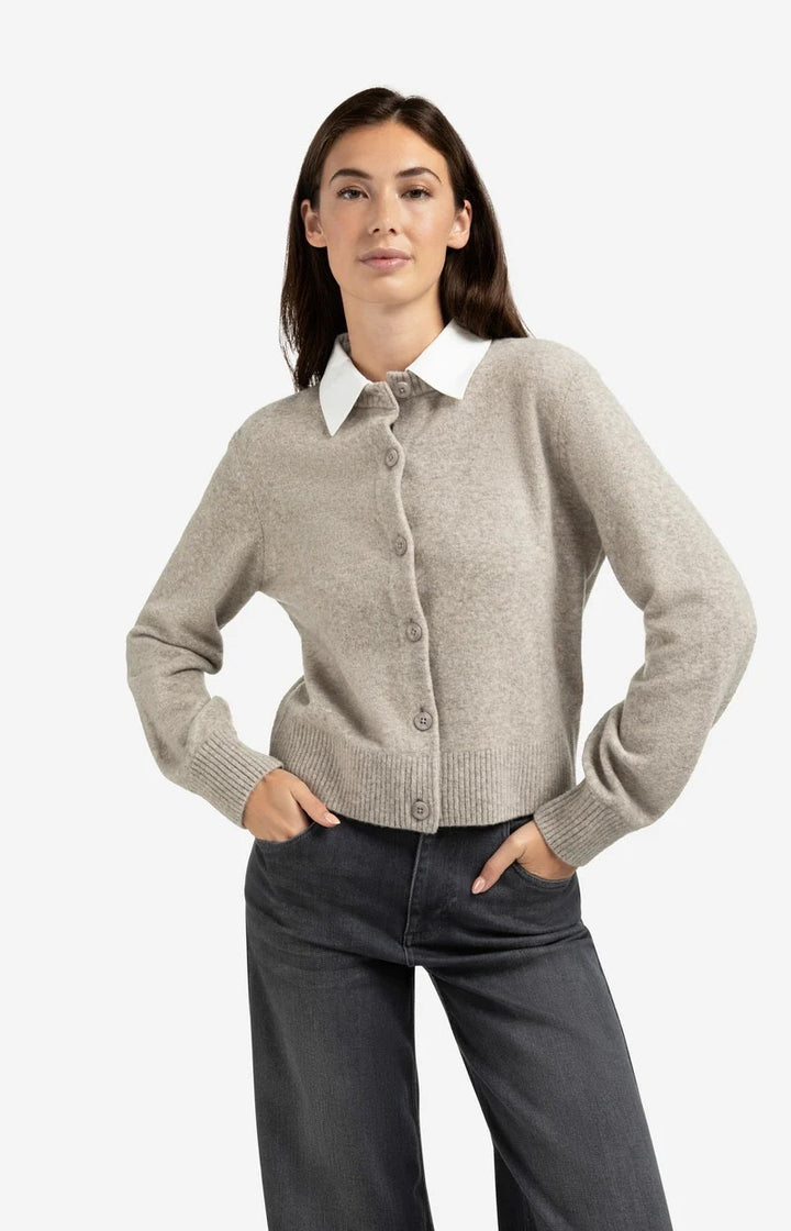 Cardigan With Detachable Woven - Bruin Melee