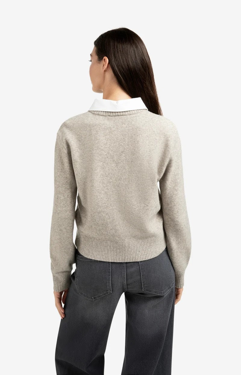 Cardigan With Detachable Woven - Bruin Melee