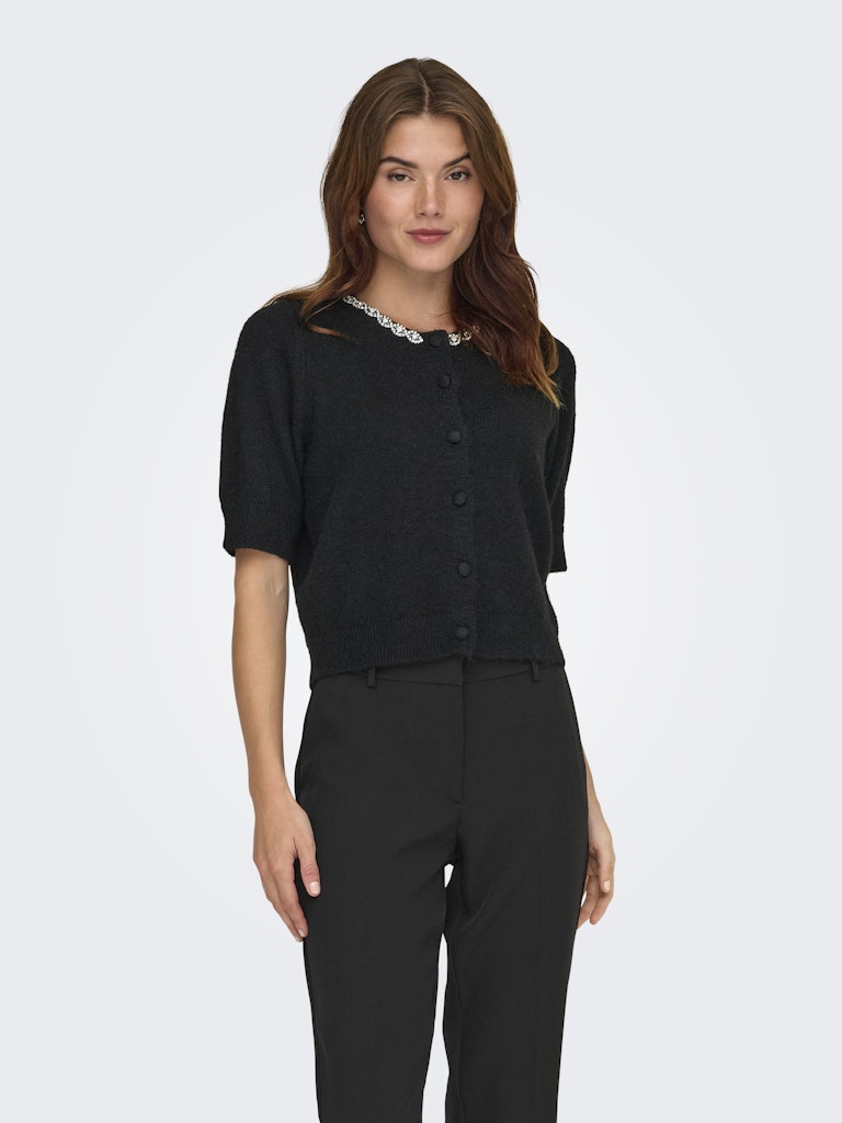 Jdyalva Life 2/4 Embel Cardigan Knt Noos - Zwart