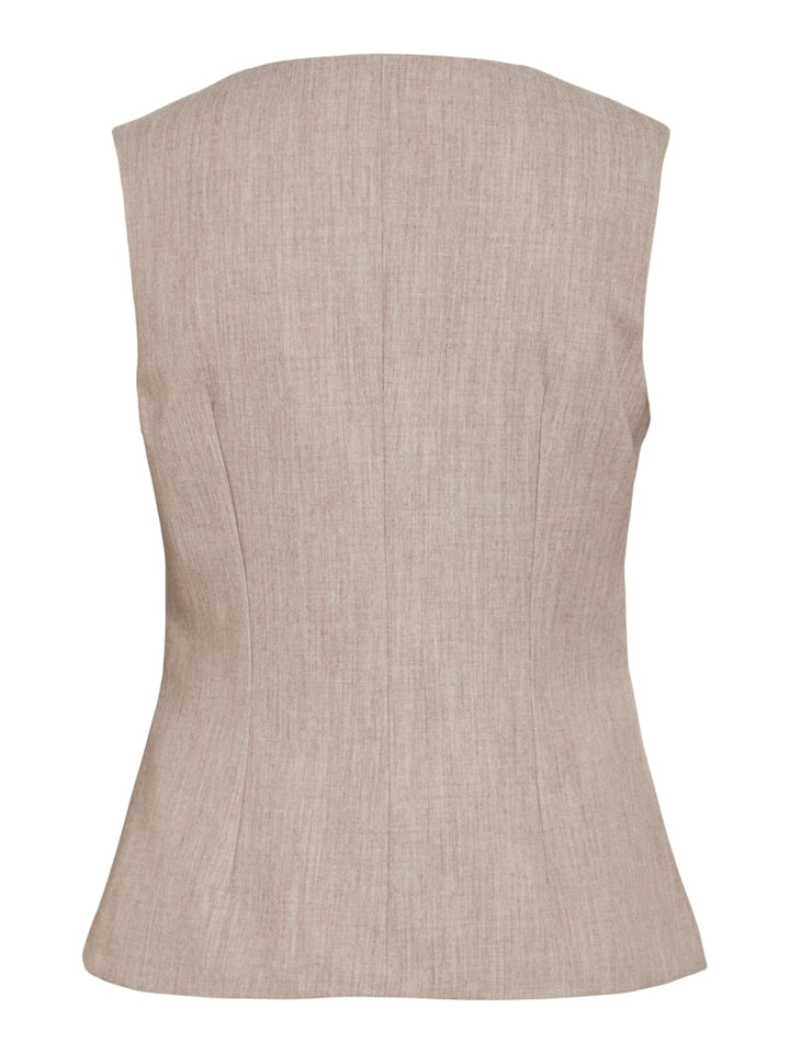 Vivarone Sl Square Neck Long Vest - Zand