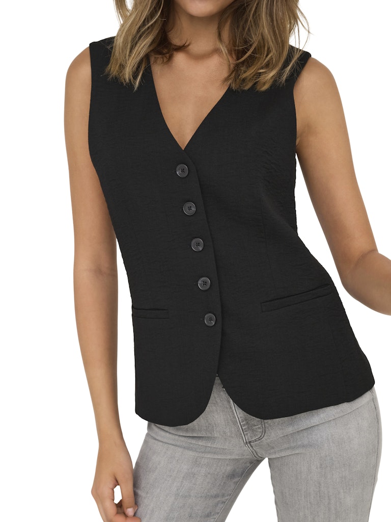 Jdyriver S/l Waistcoat Wvn Tlr - Zwart
