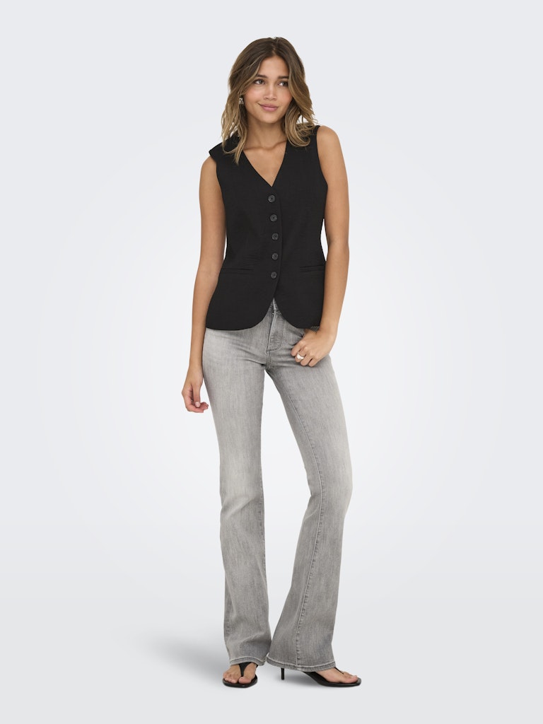 Jdyriver S/l Waistcoat Wvn Tlr - Zwart