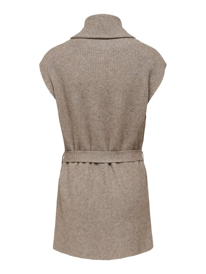 Onlkatia Sl Rib Long Vest Cc Knt - Bruin Melee