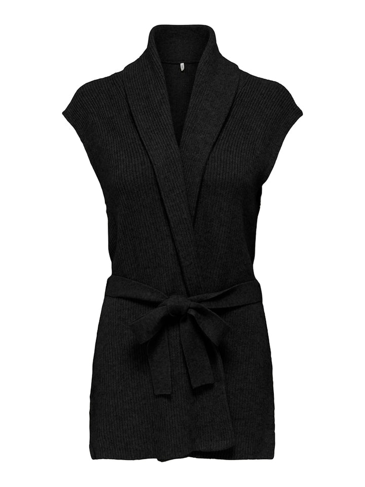 Onlkatia Sl Rib Long Vest Cc Knt - Zwart