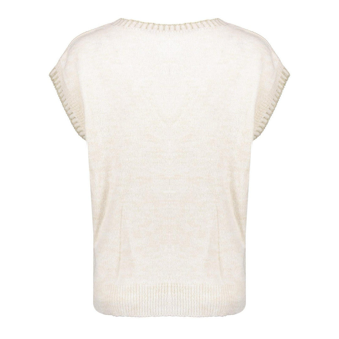 Spencer With Lurex Stitch - Off-white