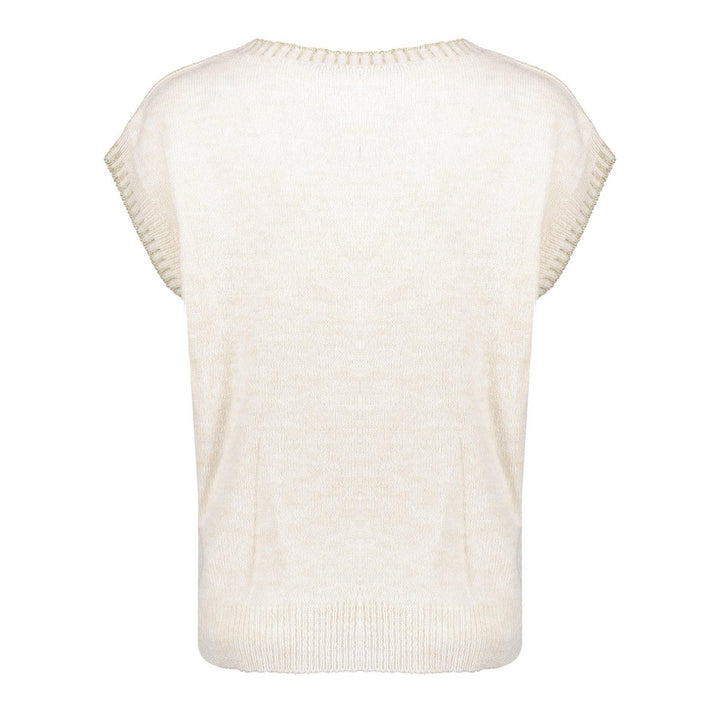 Spencer With Lurex Stitch - Off-white