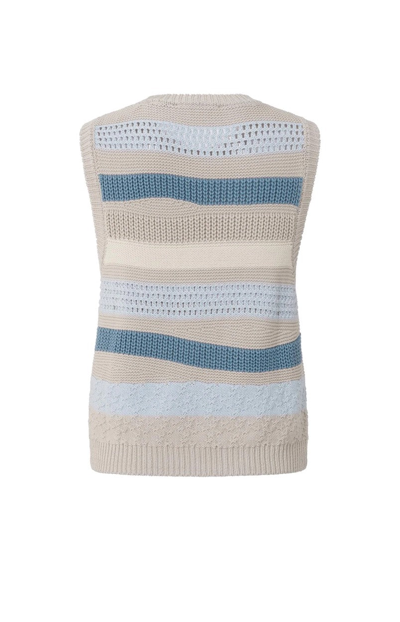 Textured Sleeveless Sweater - Zand Dessin