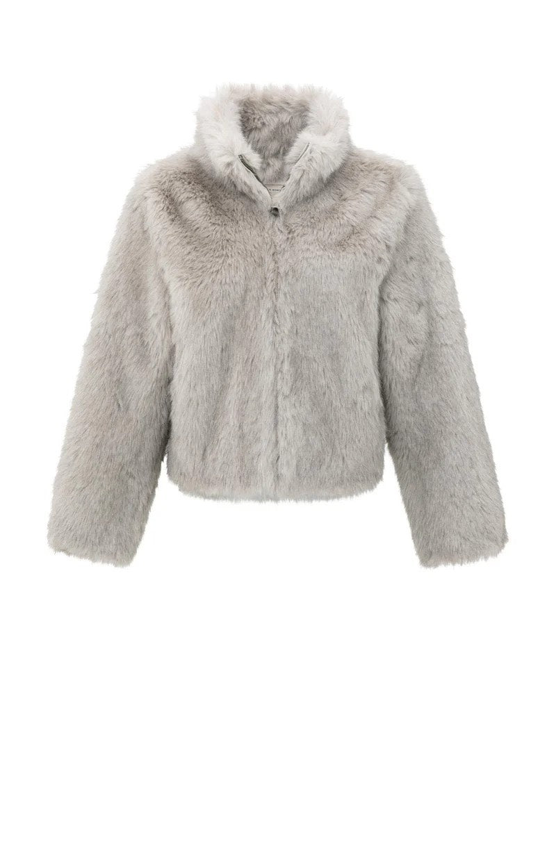 Faux Fur Jacket - Grijs Dessin