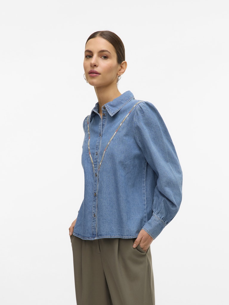 Vmtolla Ls Shirt Yo371 - Blue Denim