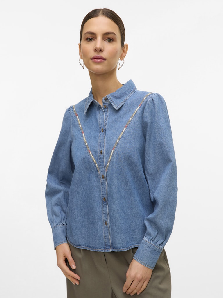 Vmtolla Ls Shirt Yo371 - Blue Denim