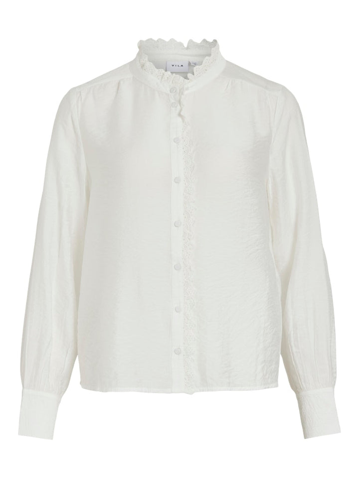 Vimalima L/s Frill Shirt/pb - Wit
