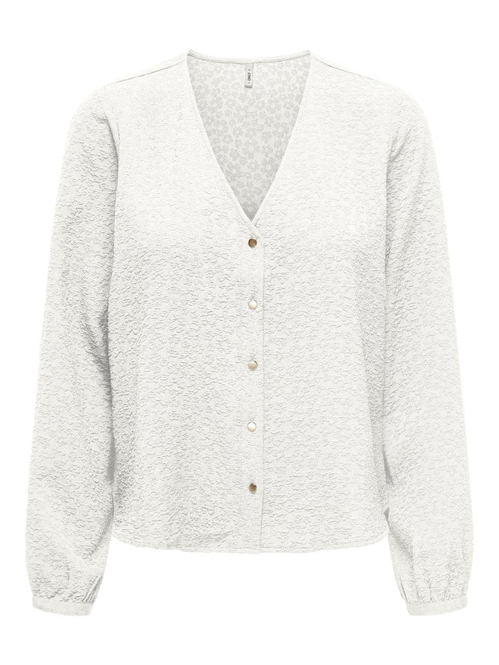 Onlsvenda Fr L/s Button Top Wvn Cs - Wit