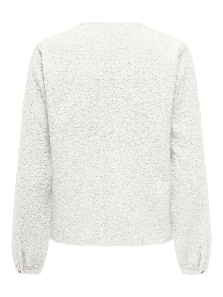 Onlsvenda Fr L/s Button Top Wvn Cs - Wit