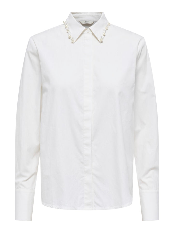 Jdylula L/s Pearl Detail Shirt Wvn - Off-white