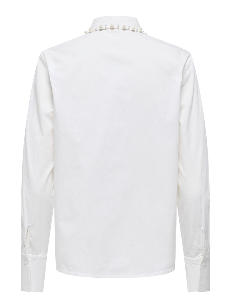 Jdylula L/s Pearl Detail Shirt Wvn - Off-white