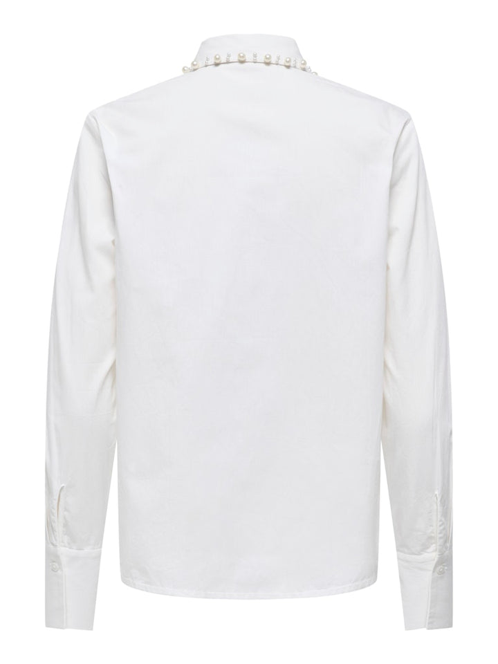 Jdylula L/s Pearl Detail Shirt Wvn - Off-white