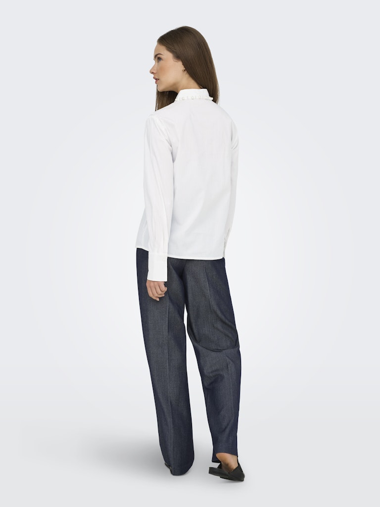 Jdylula L/s Pearl Detail Shirt Wvn - Off-white