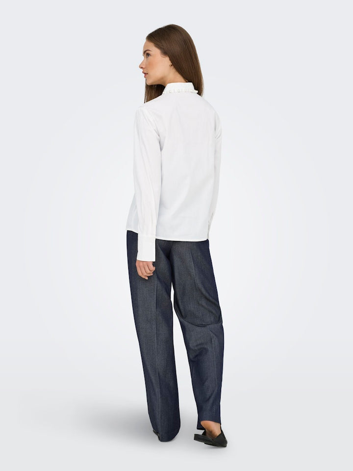 Jdylula L/s Pearl Detail Shirt Wvn - Off-white