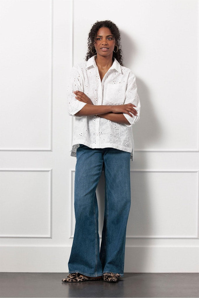 Jitte Broderie Blouse - Off-white