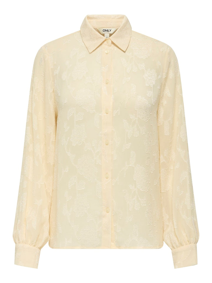 Onldoreen Ls Jaquard Shirt Wvn Cs - Ecru