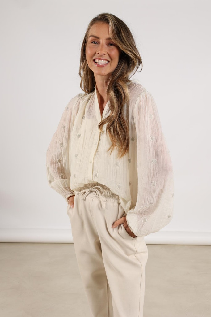 Rosan Blouse Embroidery - Ecru